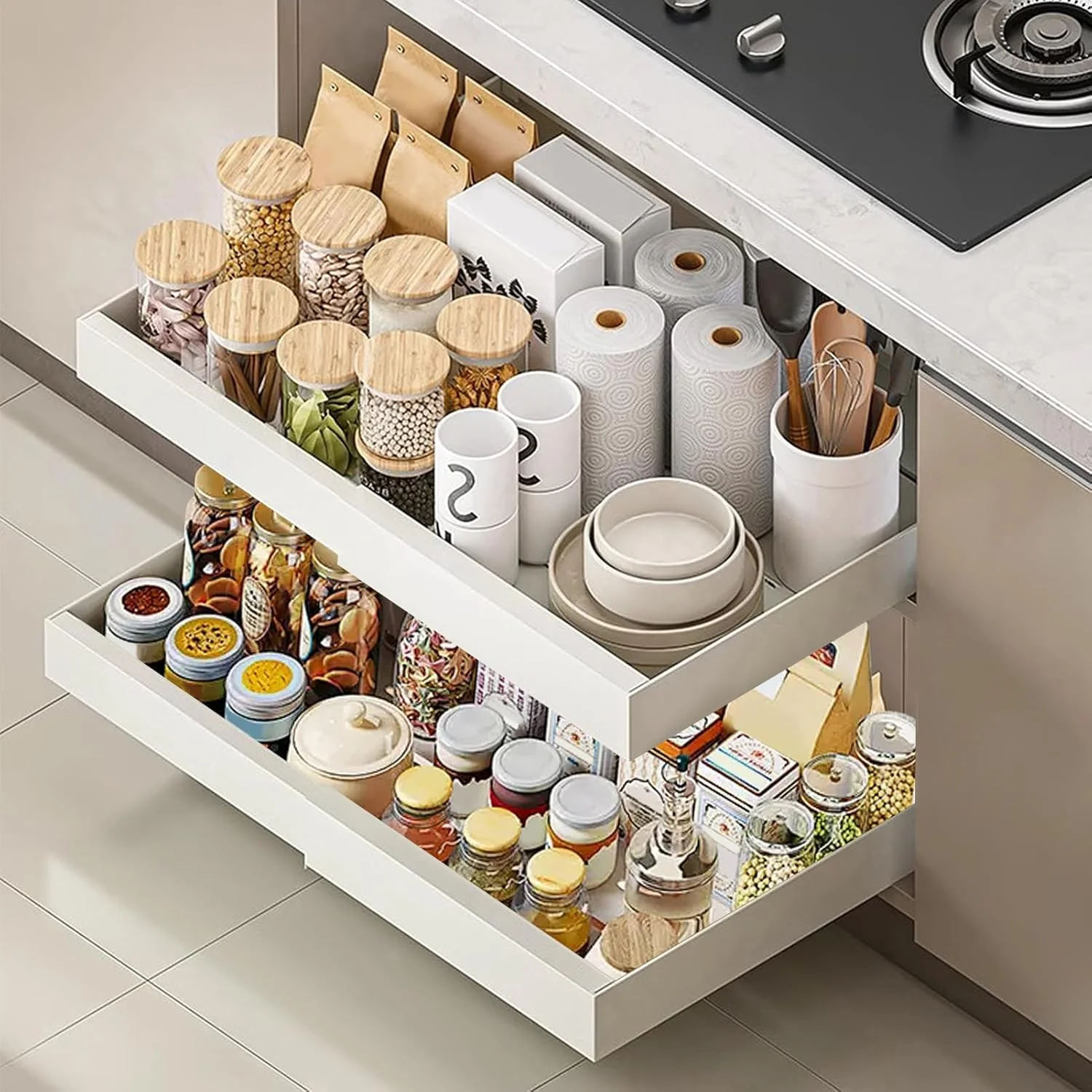 TOPINCN Pull Out Drawer, Drawer Organizer Kitchen, Organizer