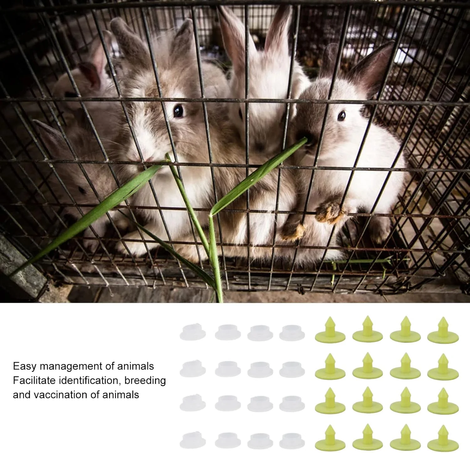 TOPINCN Rabbits Ear PP 001-100 Number Livestock Animal Tag