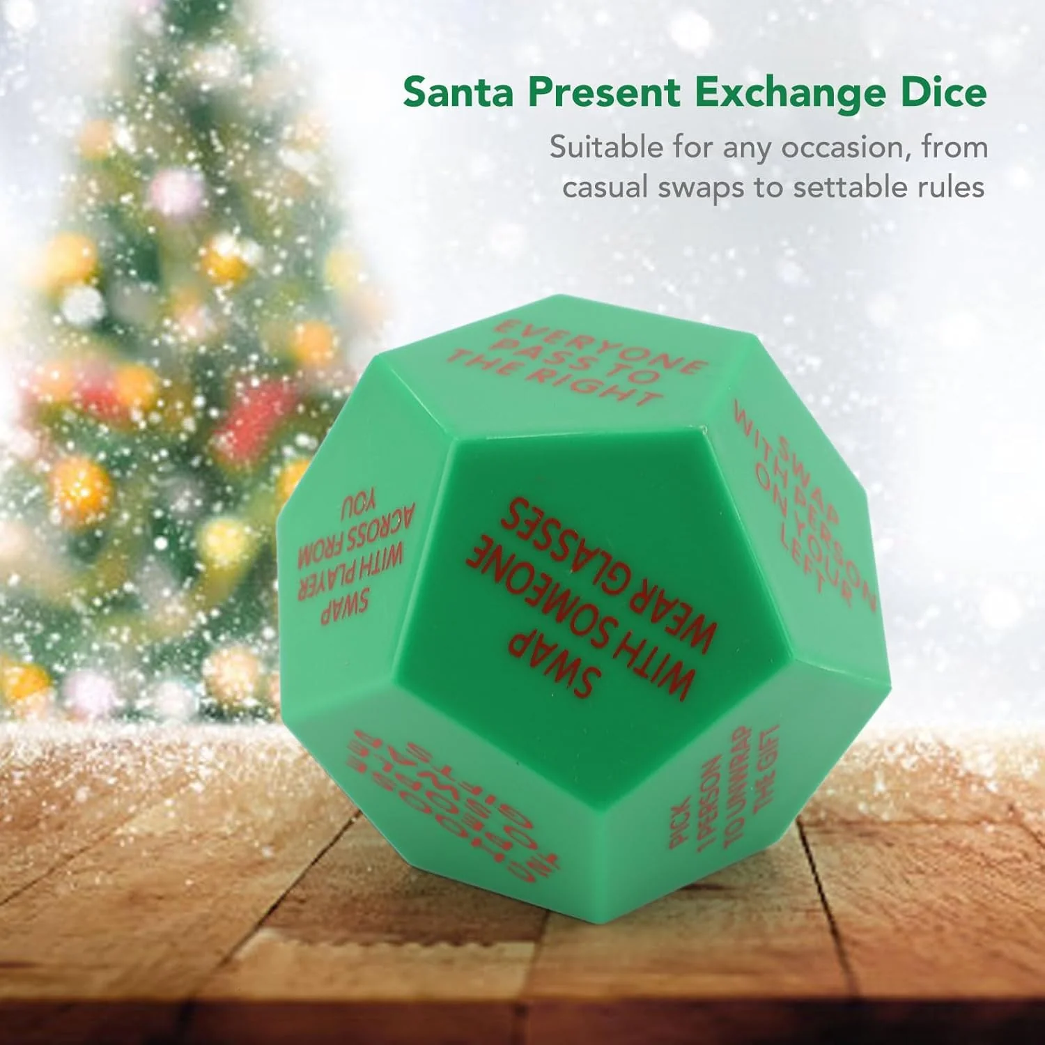 TOPINCN Santa Swap Present Exchange Dice, 12 Different