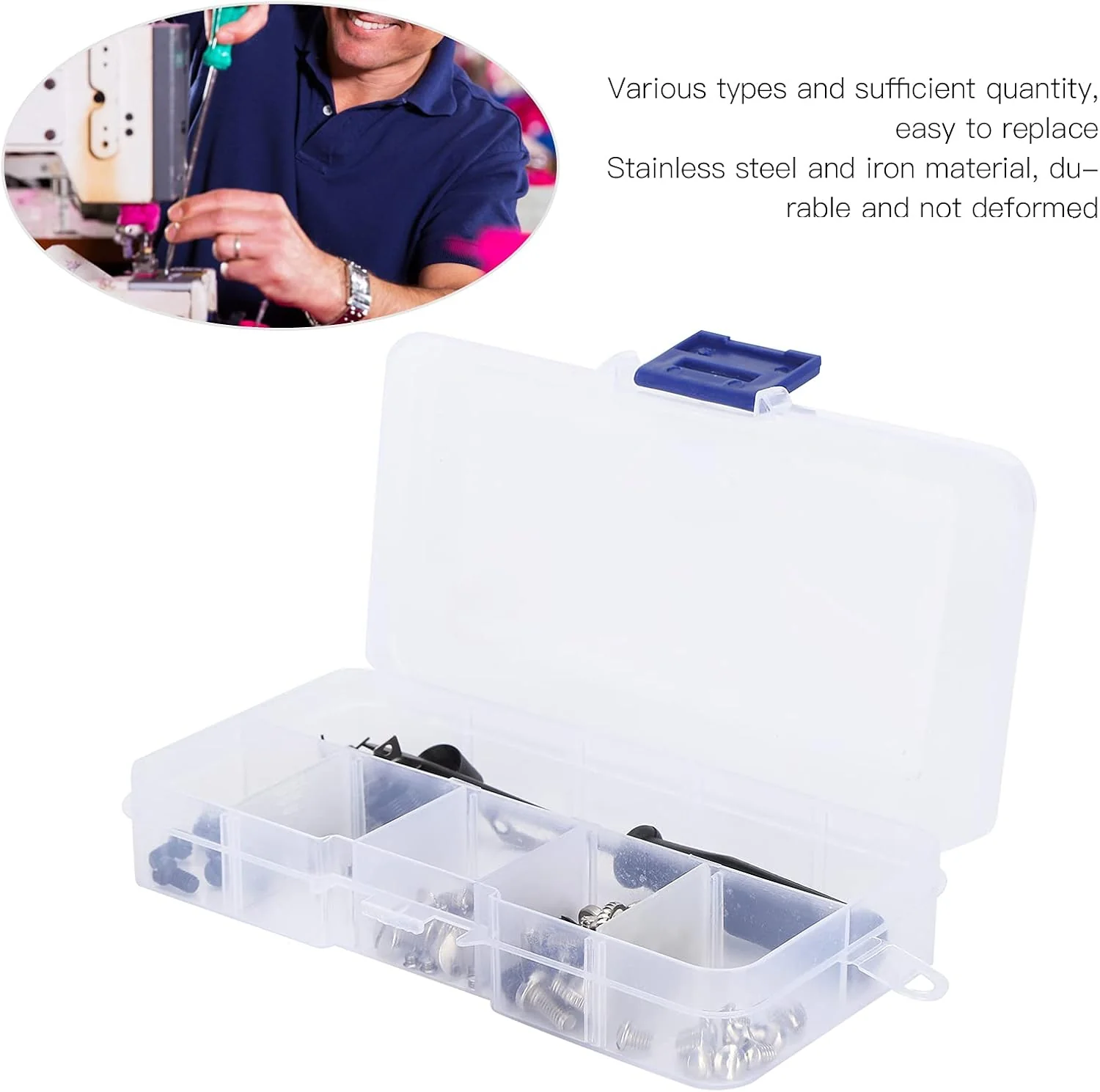 TOPINCN Sewing Screw, Metal Fasteners Multiple Types Easy