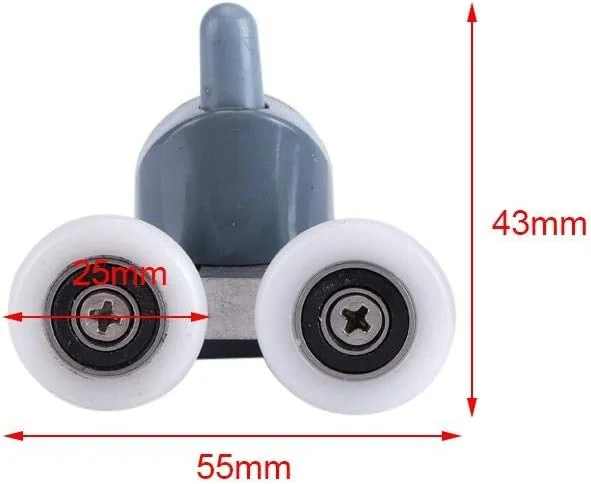TOPINCN Shower Door Rollers TOPINCN Twin Bottom Top Pulleys