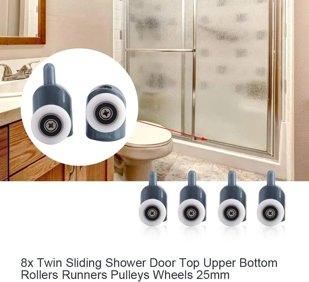 TOPINCN Shower Door Rollers TOPINCN Twin Bottom Top Pulleys