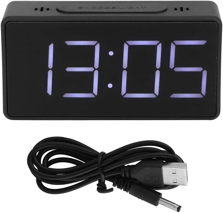 TOPINCN Simple Electronic Clock LED Bedside Alarm Clock