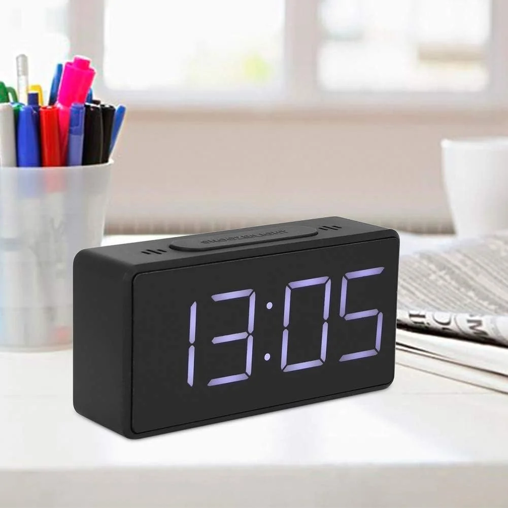 TOPINCN Simple Electronic Clock LED Bedside Alarm Clock