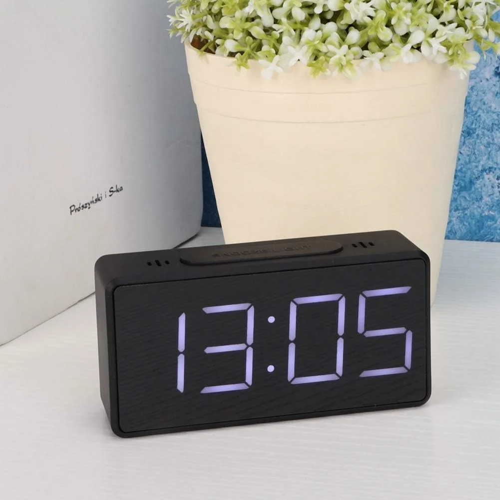TOPINCN Simple Electronic Clock LED Bedside Alarm Clock