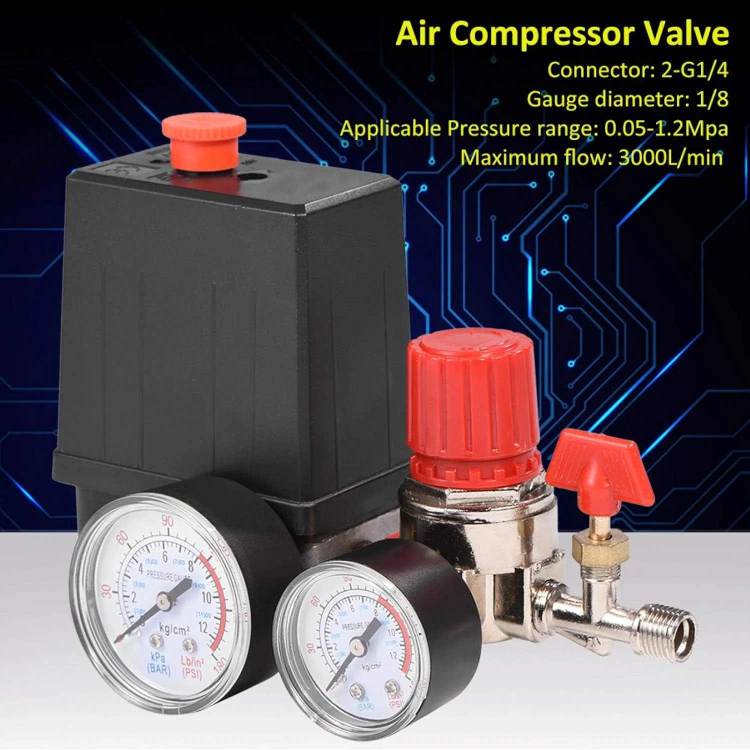 TOPINCN Small Air Compressor Pressure Switch Control Valve