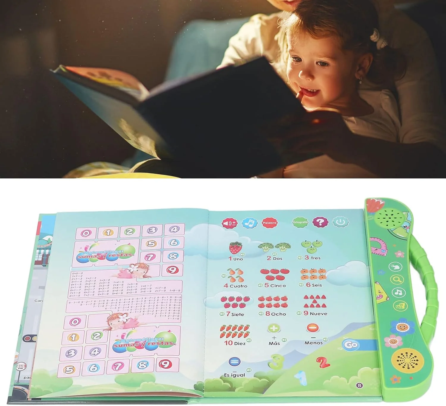 TOPINCN Spanish Talking Learning Book for Kids, Interactive