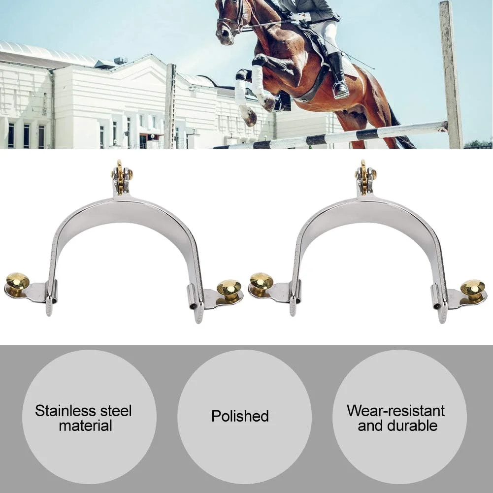 TOPINCN Spurs Stainless Steel Spurs Riding Horse Roping