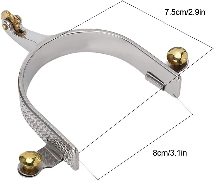 TOPINCN Spurs Stainless Steel Spurs Riding Horse Roping