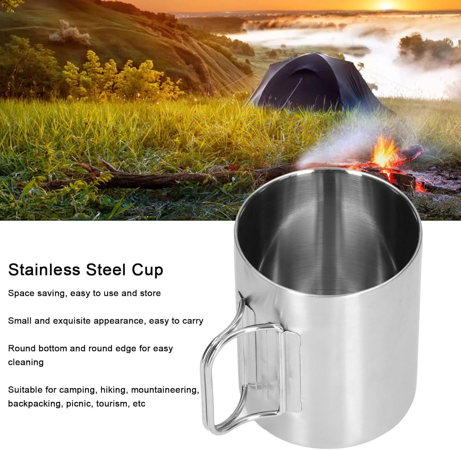 TOPINCN Stainless Steel Cup, Stainless Steel Coffee Mug