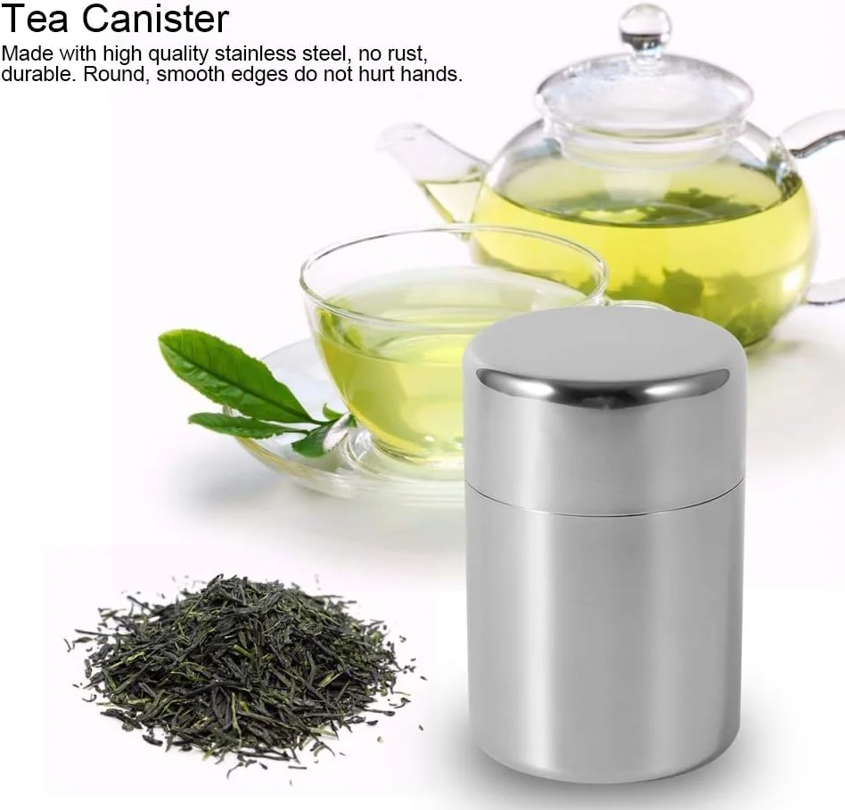 TOPINCN Stainless Steel Tea Storage Container, 304 Grade