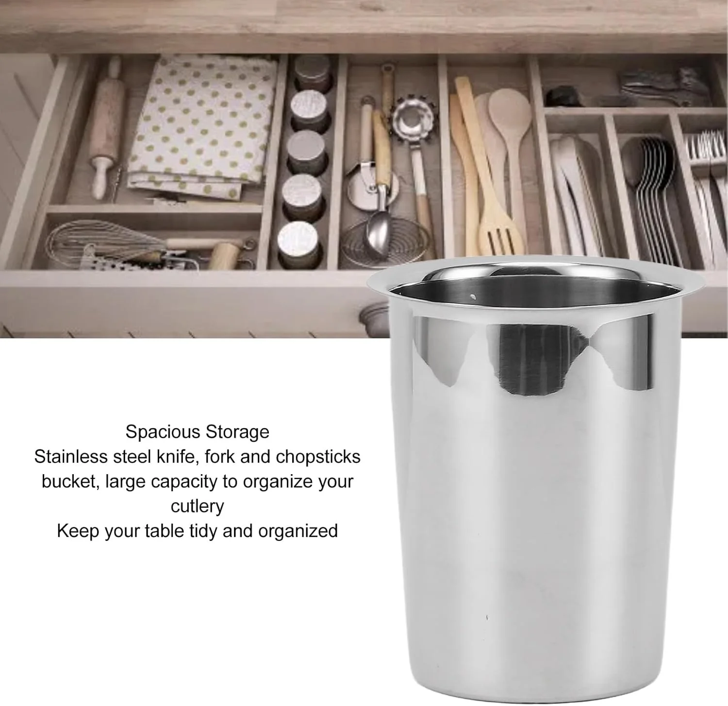 TOPINCN Stainless Steel Utensil Holder, Multifunctional Design Large