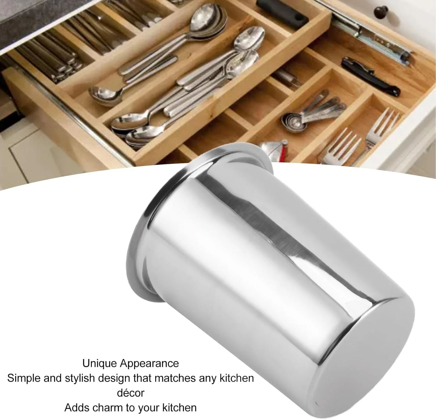TOPINCN Stainless Steel Utensil Holder, Multifunctional Design Large