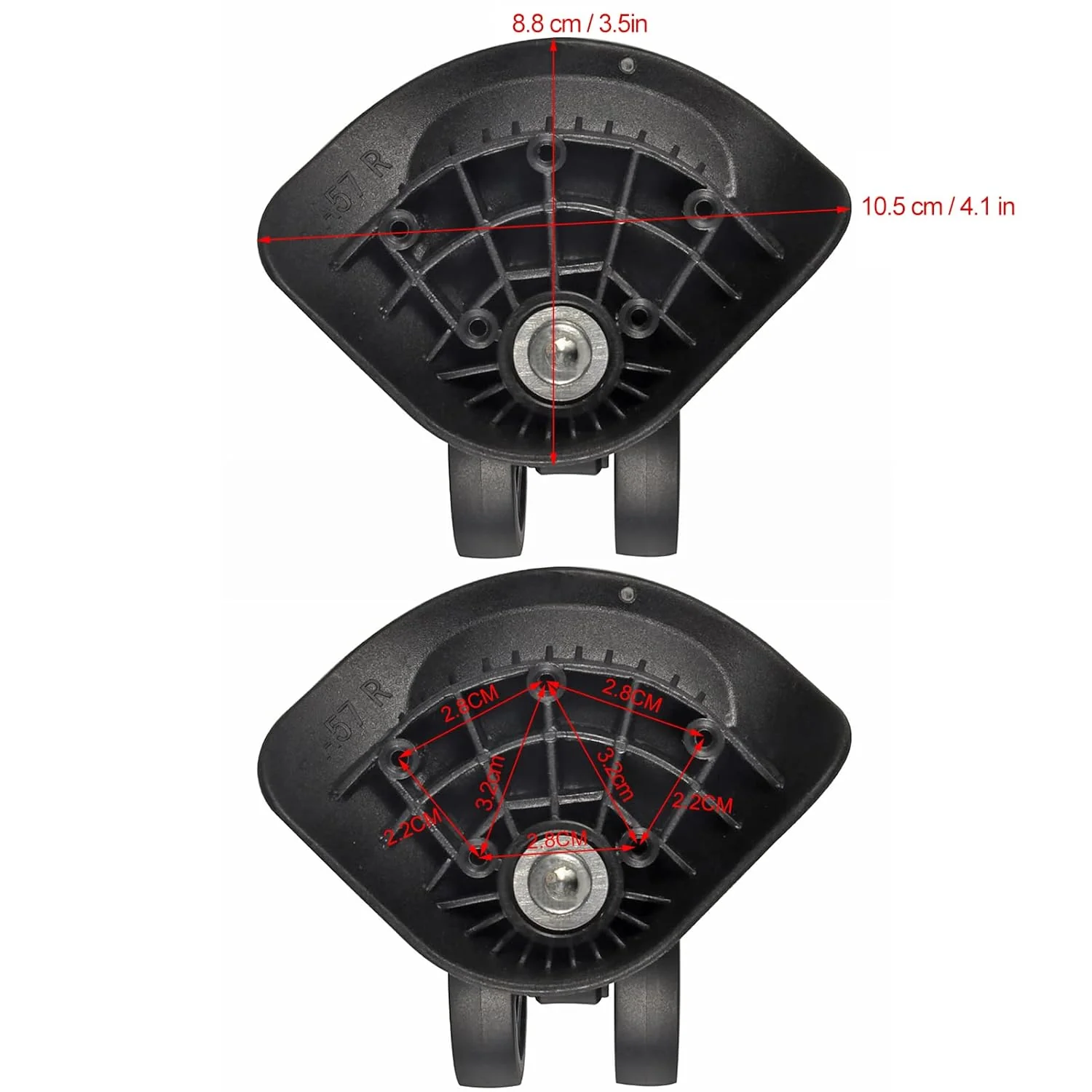 TOPINCN Suitcase Luggage Wheel Replacement, 2pcs 360 Degree Wheels