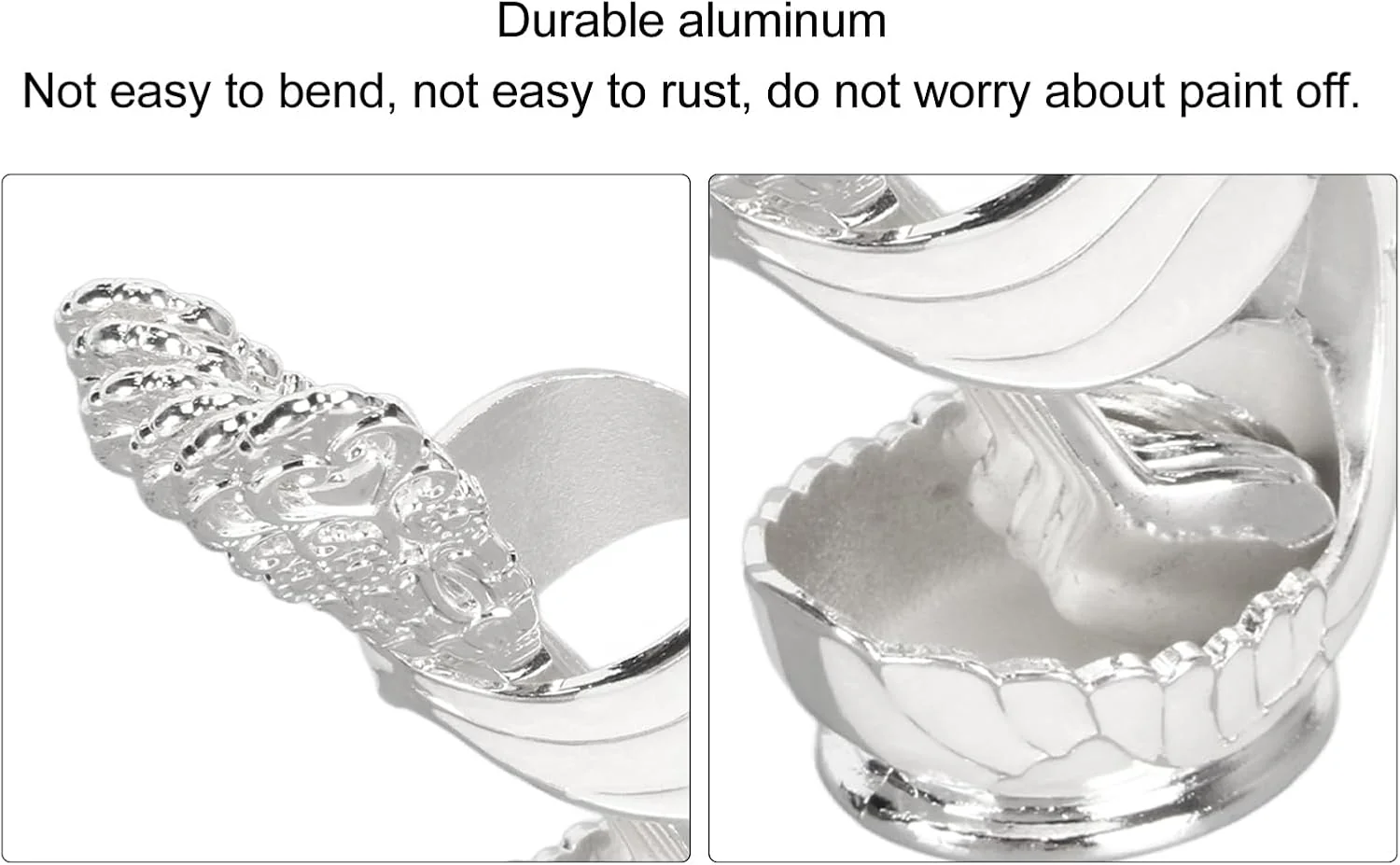 TOPINCN Swan Cutlery Set, Aluminum Swan Base Holder Teaspoon