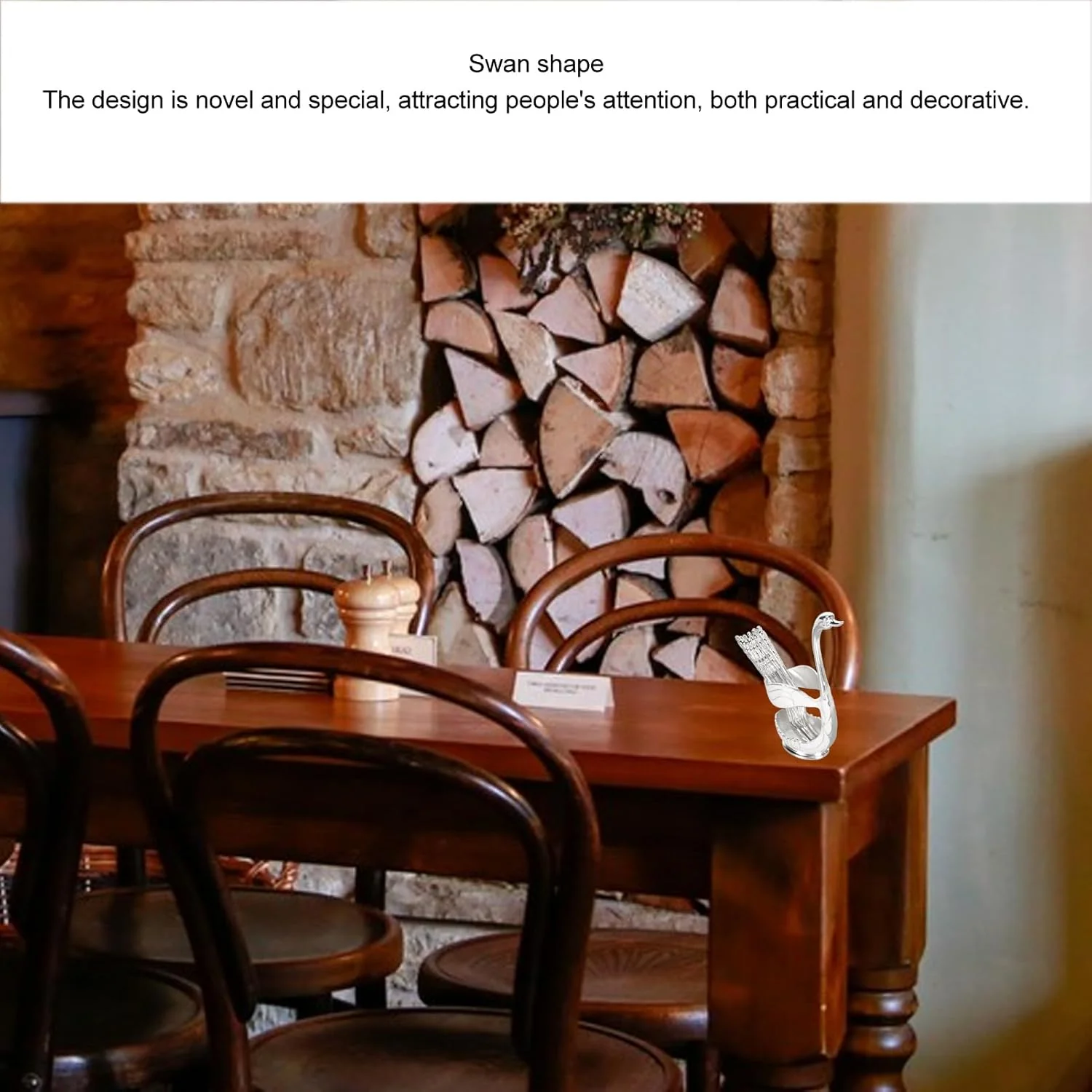 TOPINCN Swan Cutlery Set, Aluminum Swan Base Holder Teaspoon