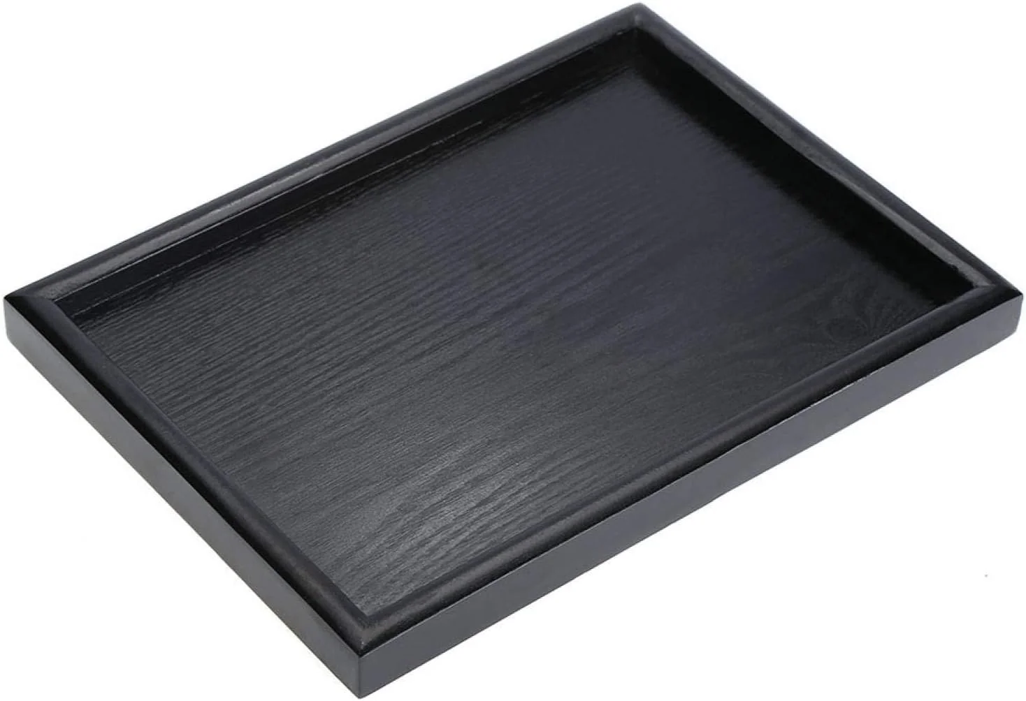 TOPINCN Tea Tray Rectangle Shape Solid Wood Versatile