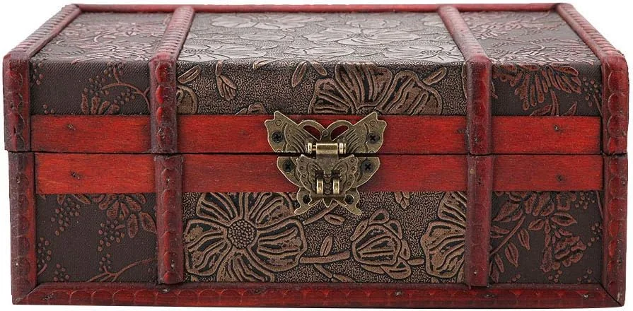 TOPINCN Vintage Handmade Storage Box Vintage Wooden Storage