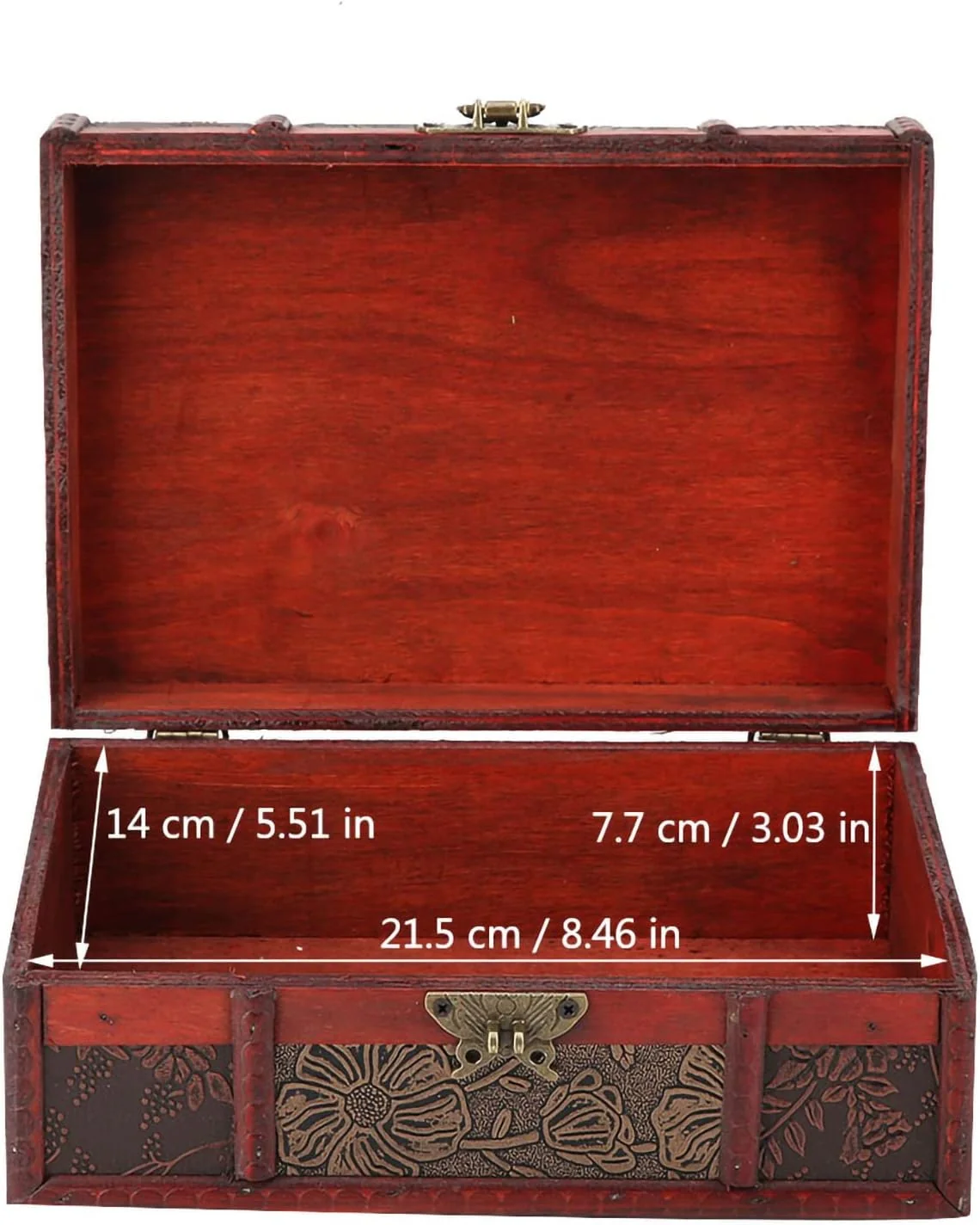 TOPINCN Vintage Handmade Storage Box Vintage Wooden Storage