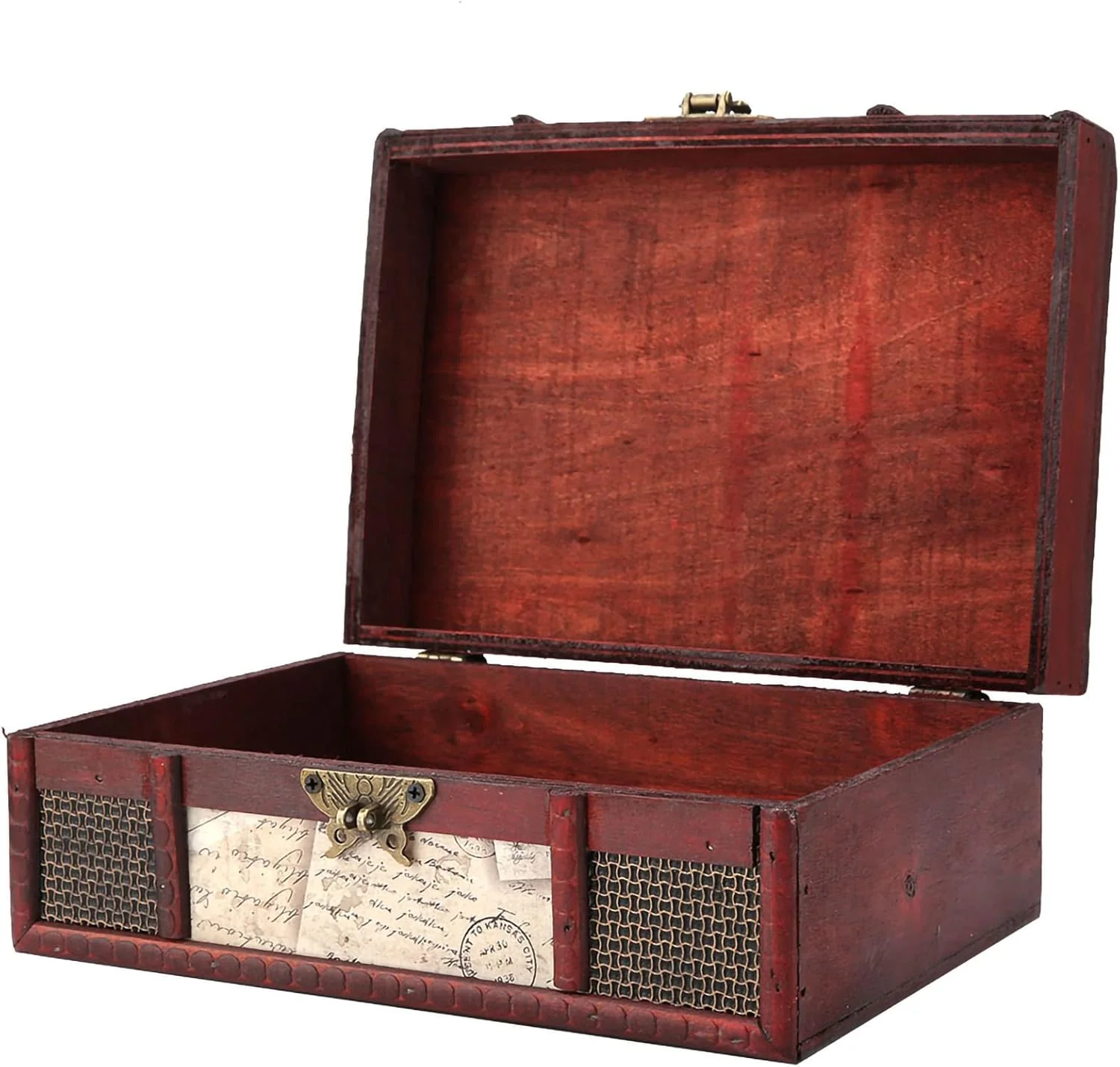 TOPINCN Vintage Wooden Storage Box, Chinese Style Design