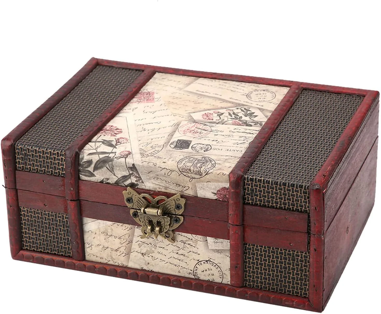 TOPINCN Vintage Wooden Storage Box, Chinese Style Design