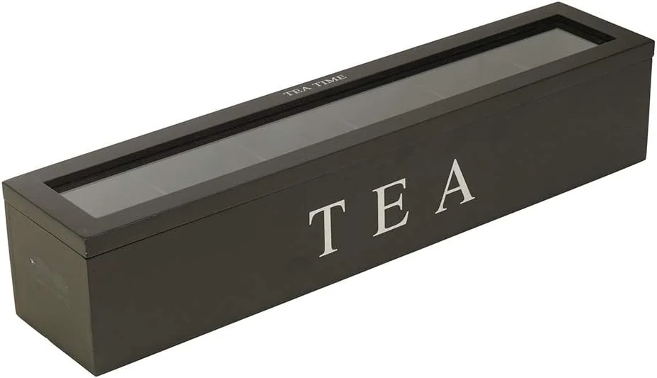 TOPINCN Wooden Tea Storage Box, 5 Slots, High